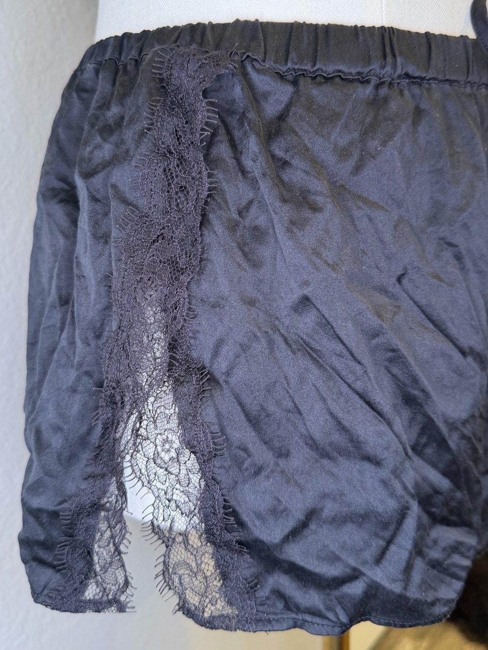 Agent Provocateur Gisele Black Silk Lace Pajama Shorts Size 10